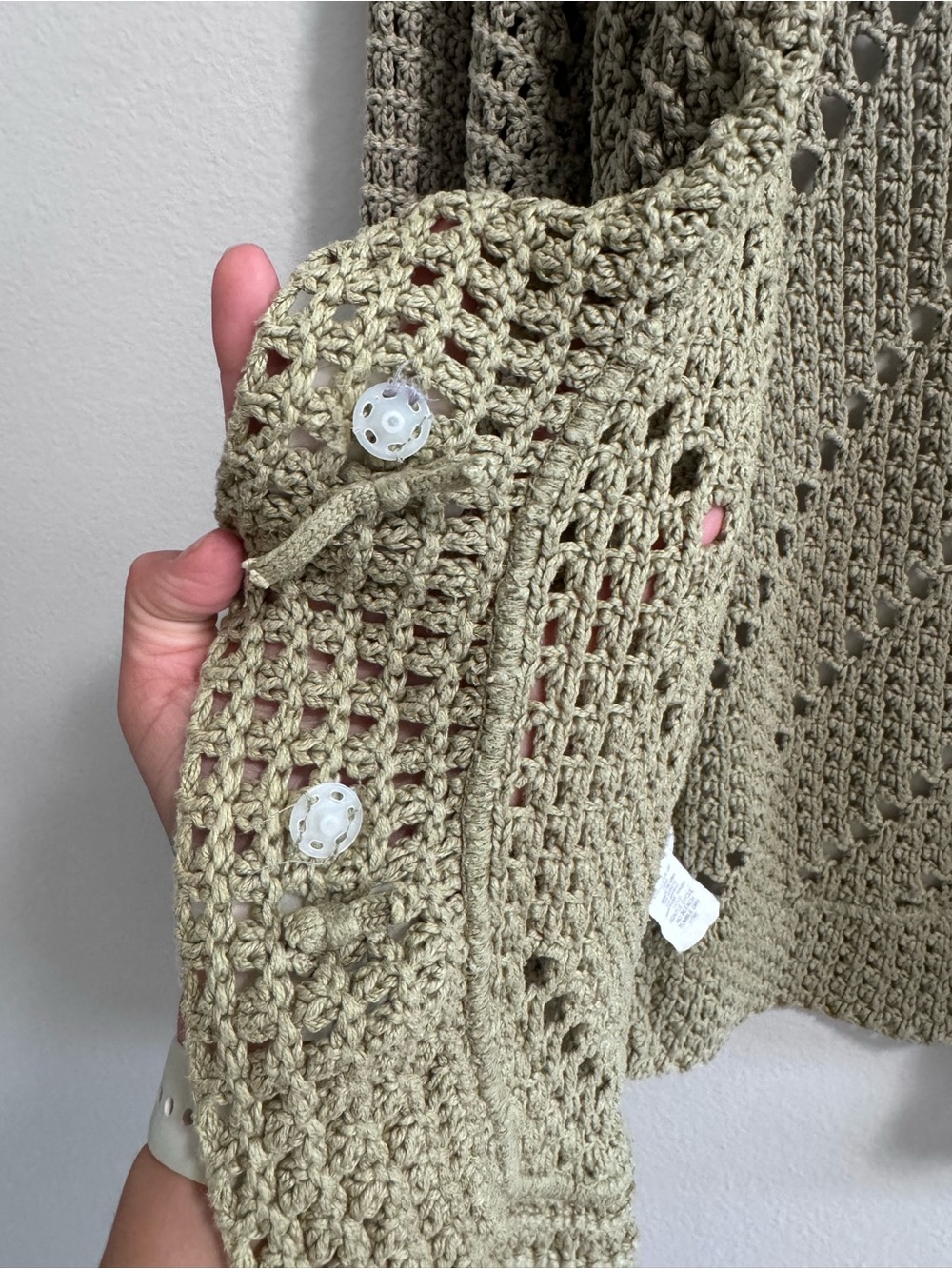 Vintage Willow 90s Boho Coastal Crochet Style Cardigan Size Medium - Picture 10 of 16